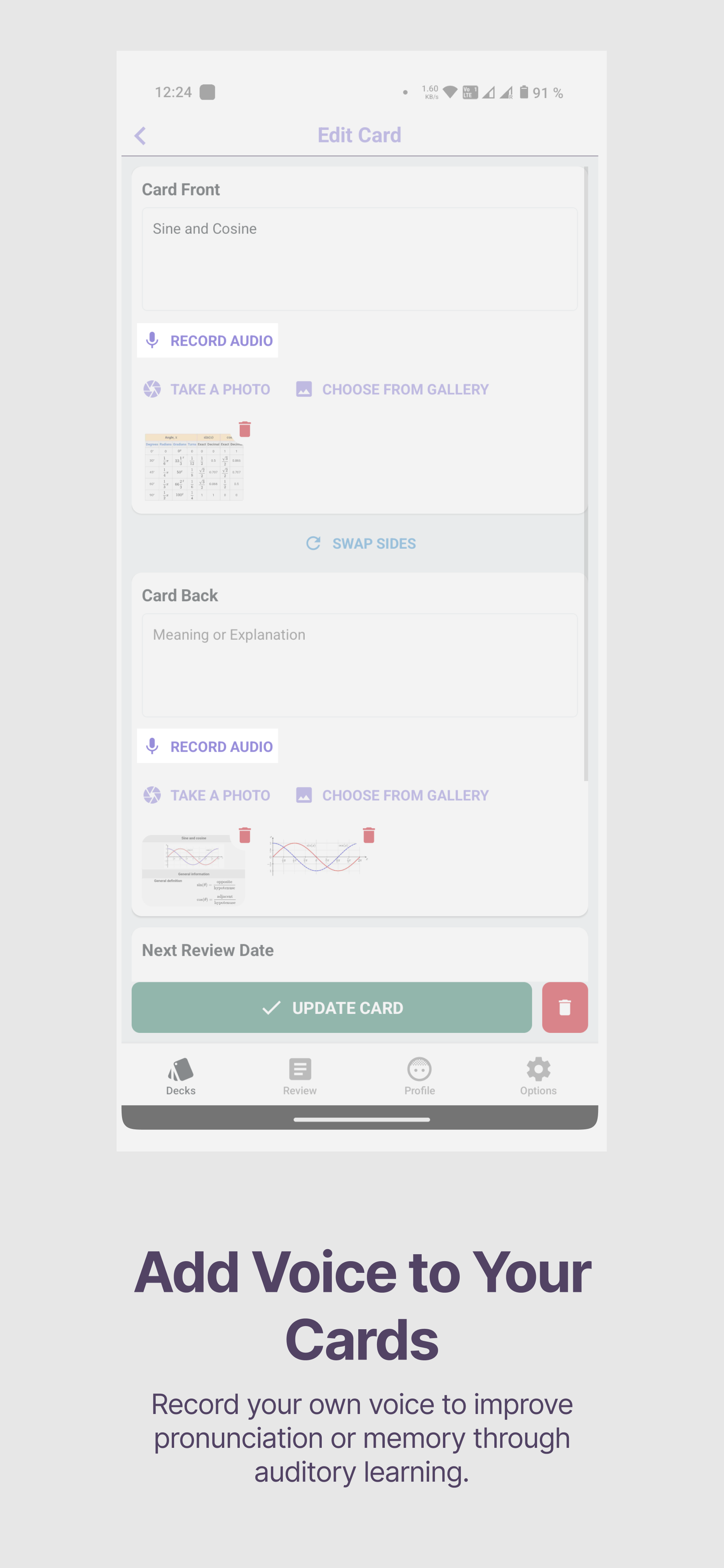 Memizi - Smart flashcards with voice, images, and spaced repetition media 5