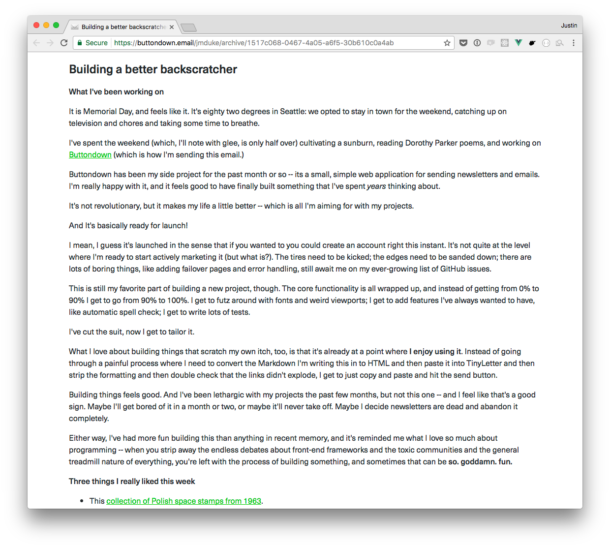 Buttondown gallery image