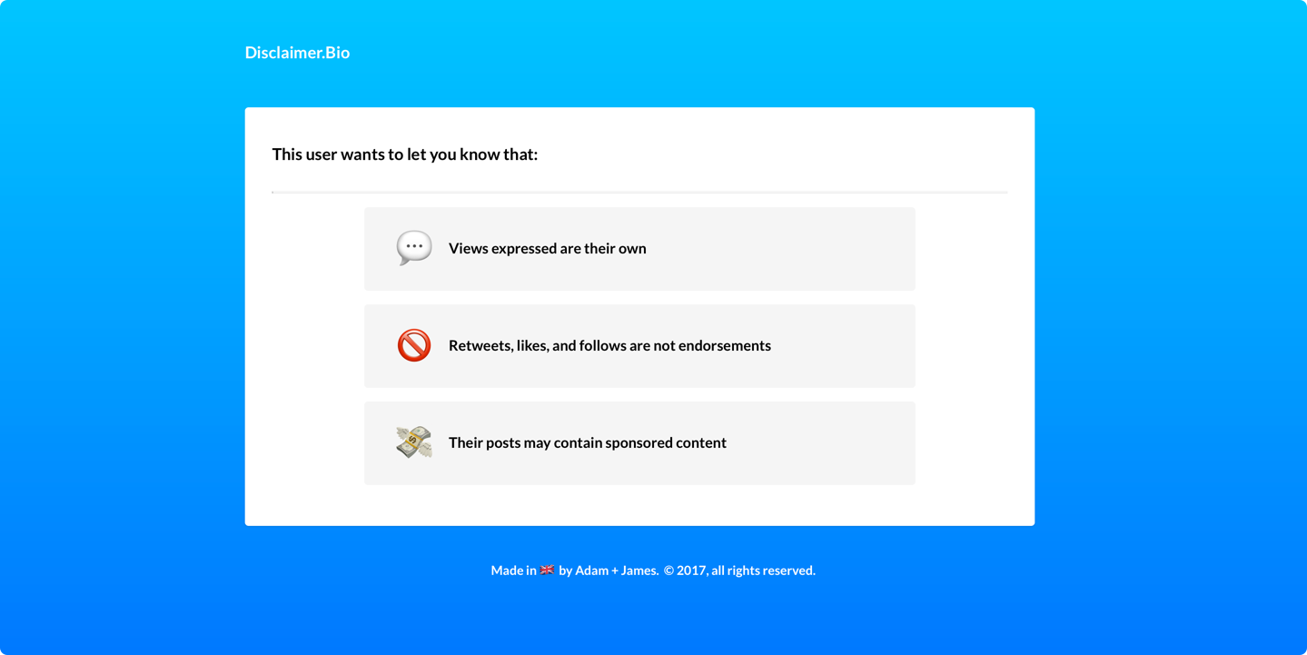 Disclaimer.Bio gallery image