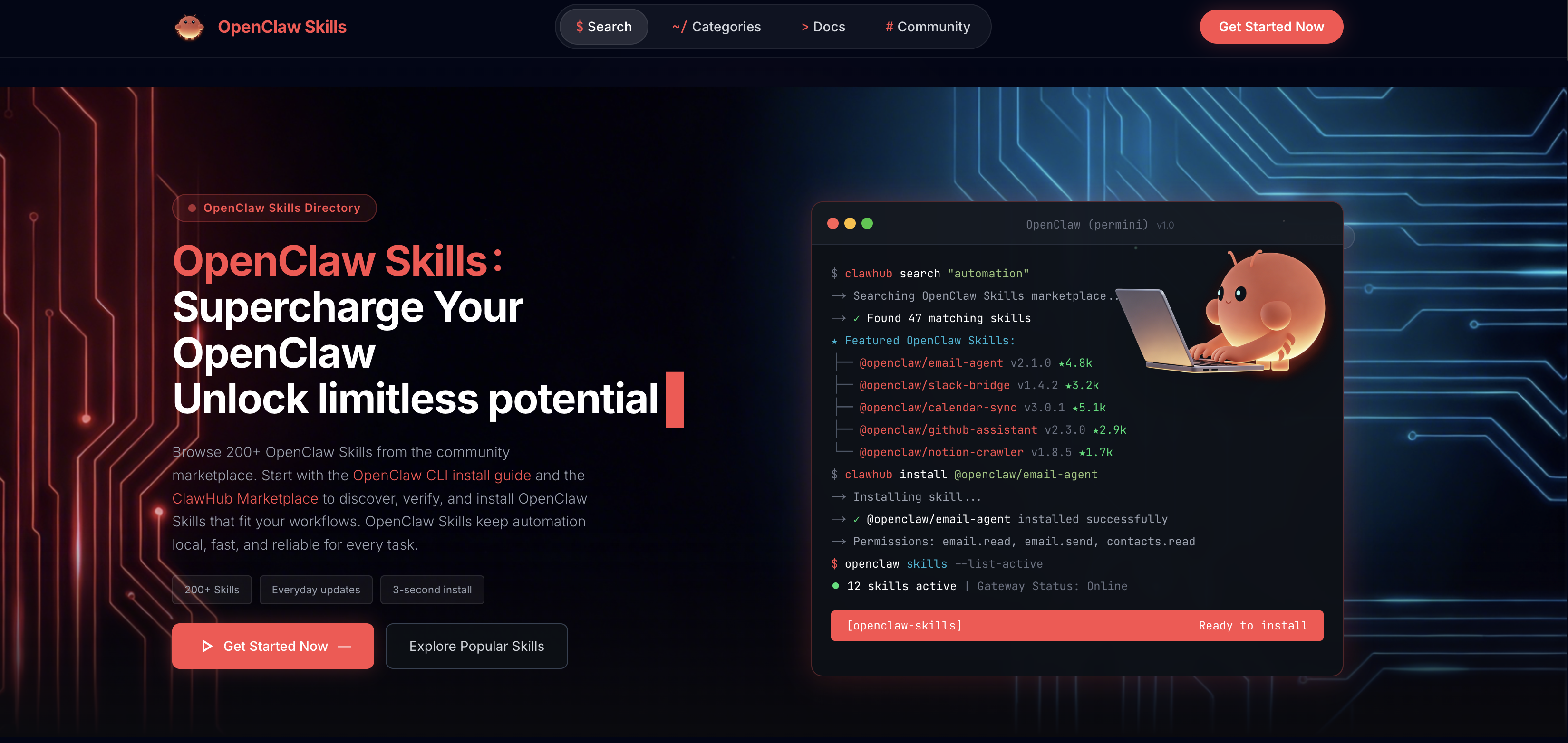OpenClawSkills.best gallery image