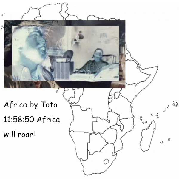 Start your new year with Toto. At 11:58:50 Africa will rock.