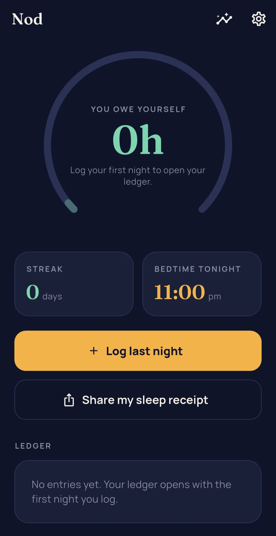 Nod: Sleep Debt Tracker screenshot