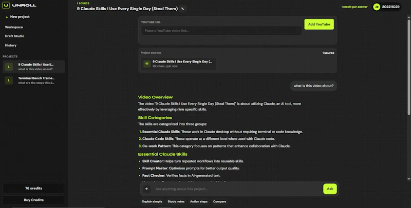 Unroll screenshot 3
