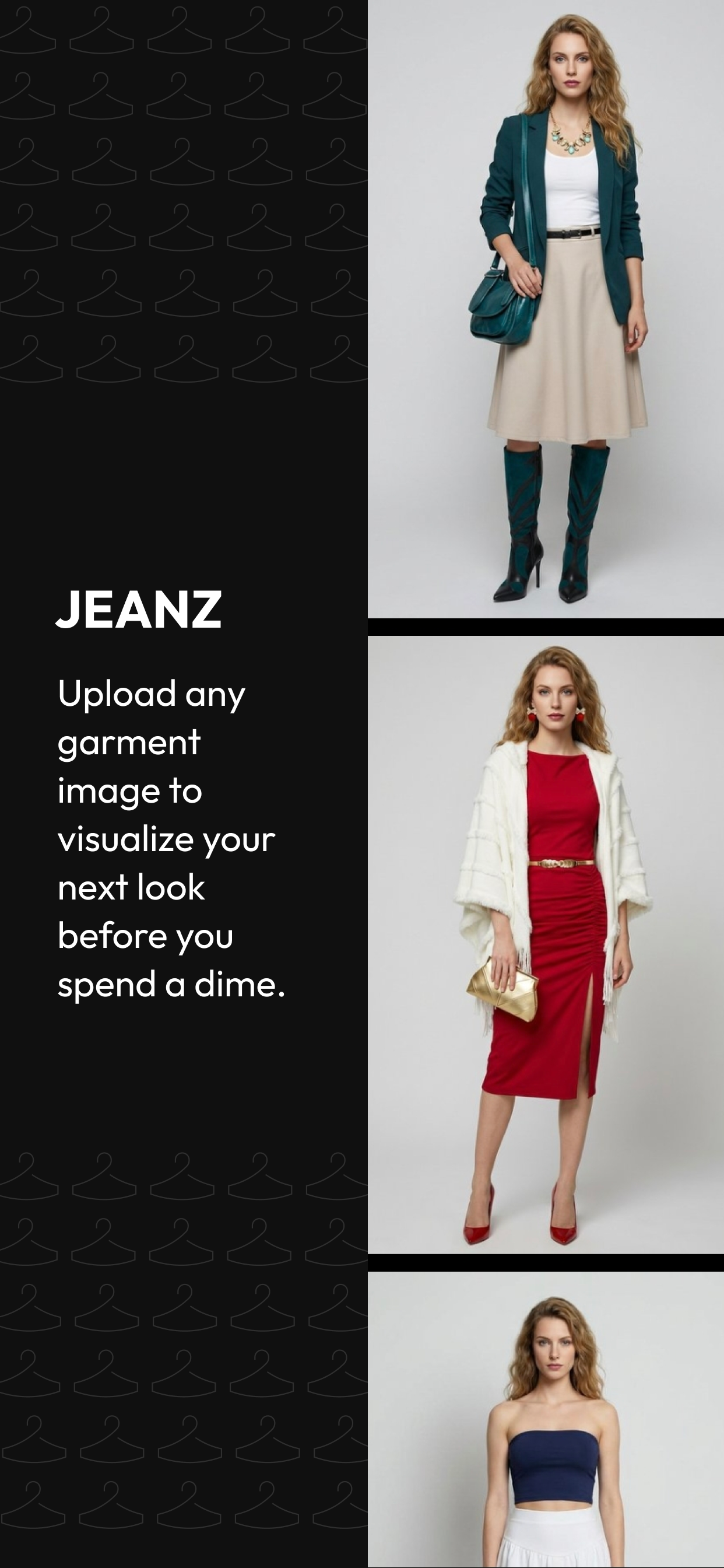 JEANZ: AI Outfit Plan & Closet - Main product screenshot demonstrating key features and user interface
