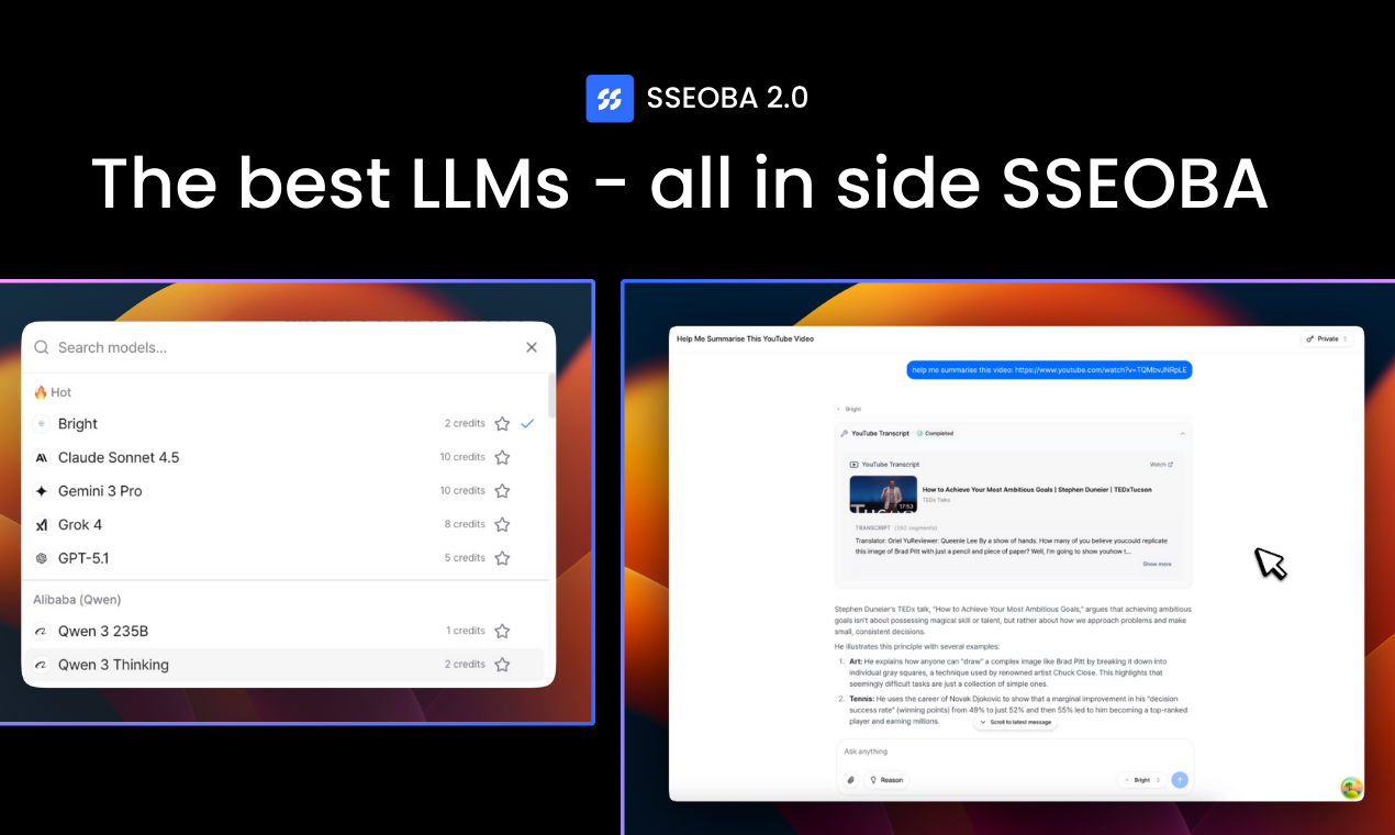 SSEOBA 2.0 - Main product screenshot demonstrating key features and user interface