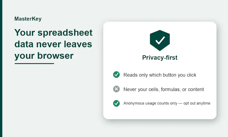 MasterKey — Shortcut coach for Sheets screenshot 6