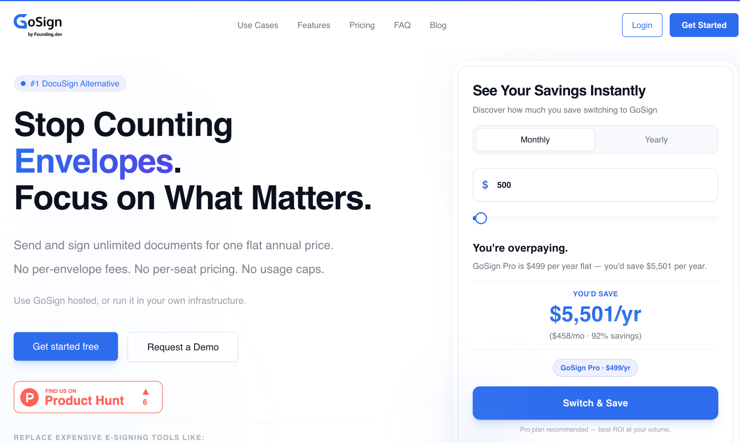 GoSign.work - Main product screenshot demonstrating key features and user interface