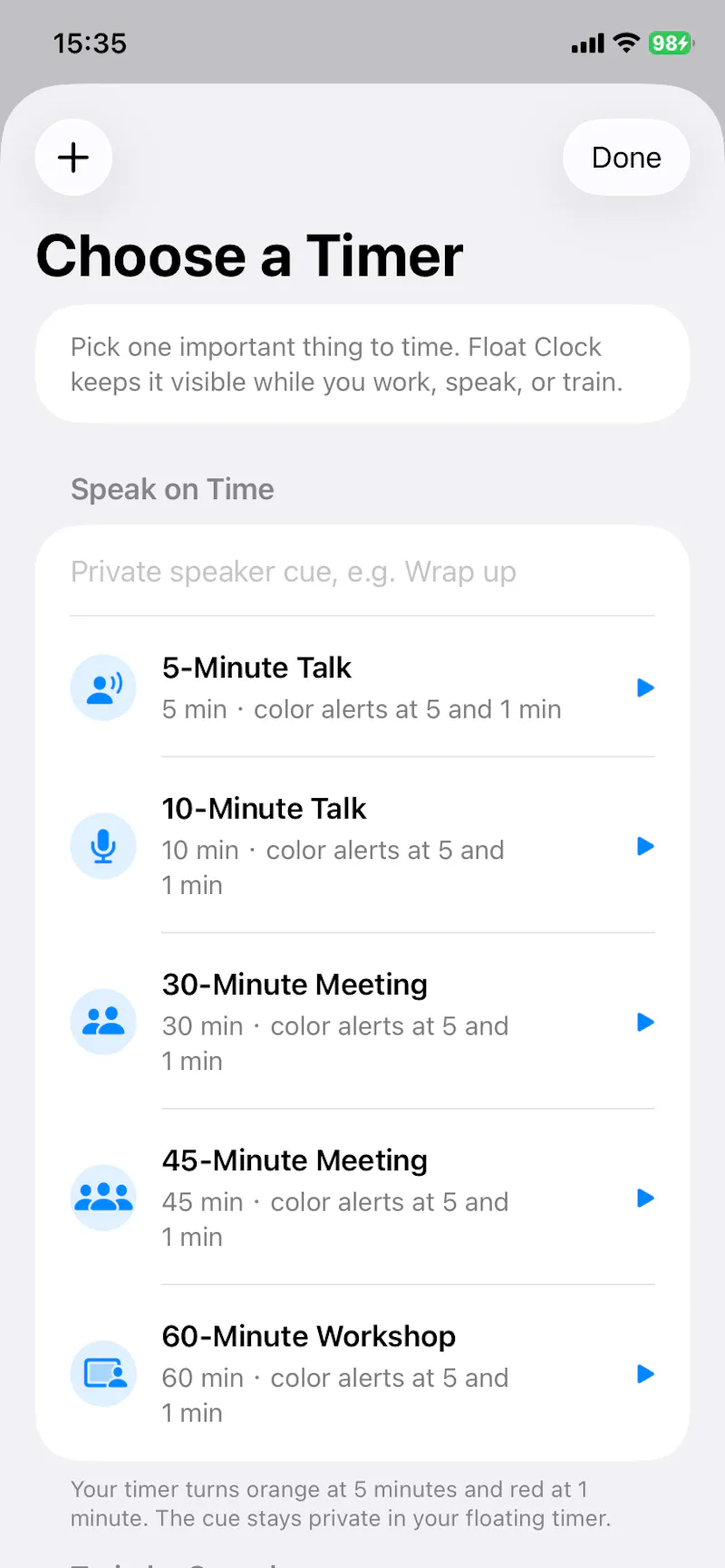 Float Clock screenshot 2