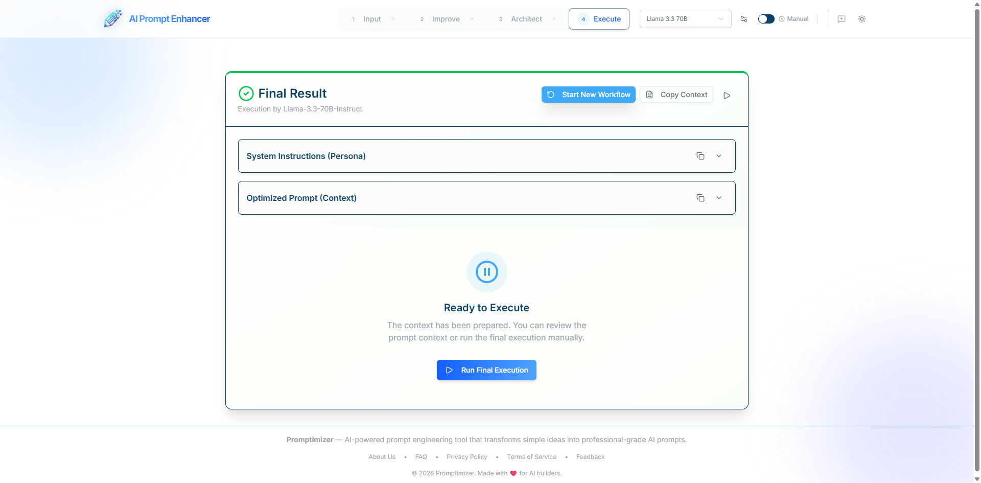 Promptimizer AI - Screenshot 3 showing product features and functionality