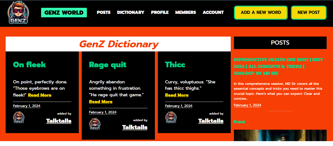 startuptile GenZ World-Dictionary for GenZ words add words chatroom & microblog