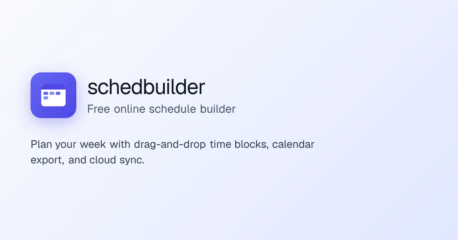 SchedBuilder – Smart Schedule Builder screenshot 1