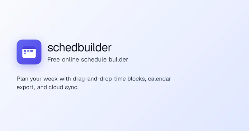 SchedBuilder – Smart Schedule Builder screenshot 1