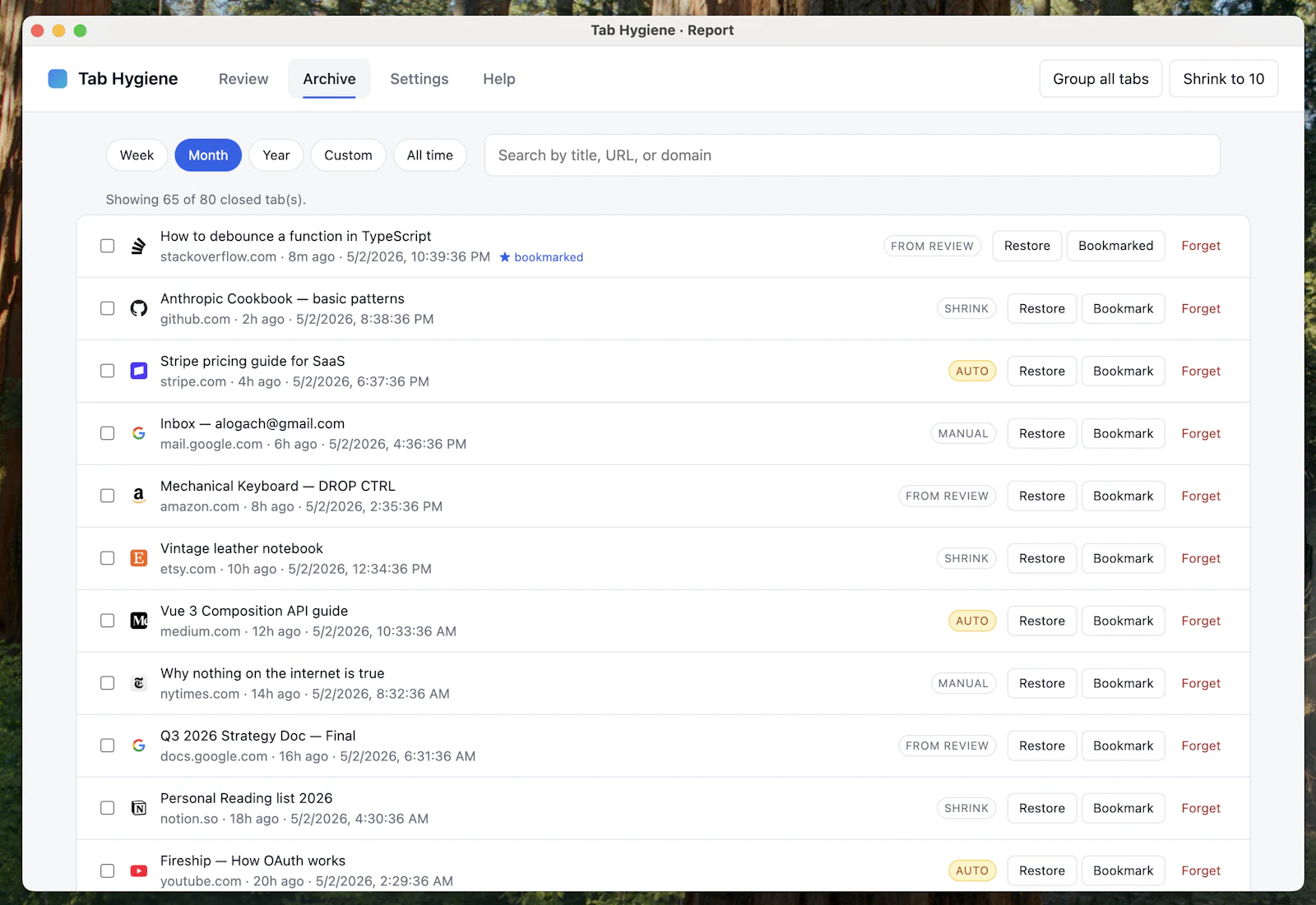 Tab Hygiene screenshot 2
