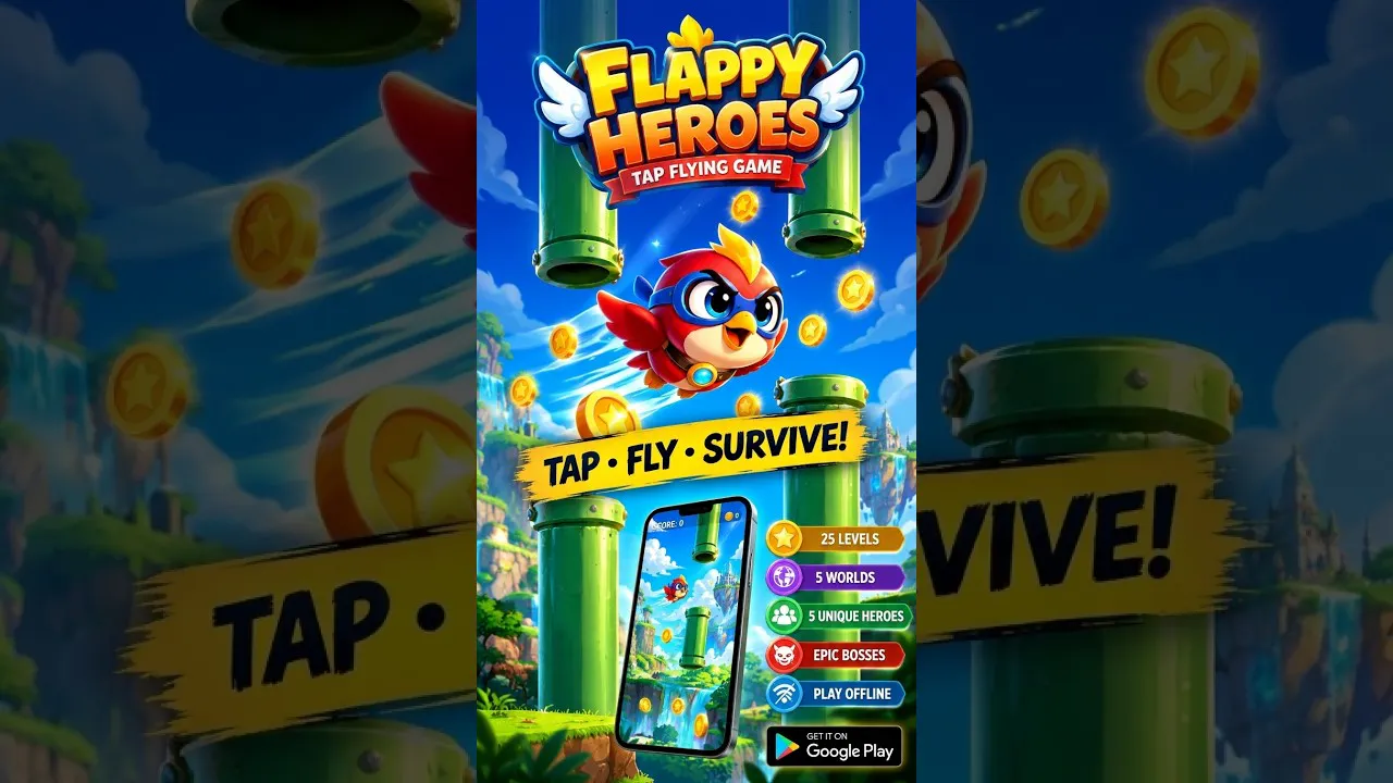 Flappy Heroes: Tap Flying Game gallery image