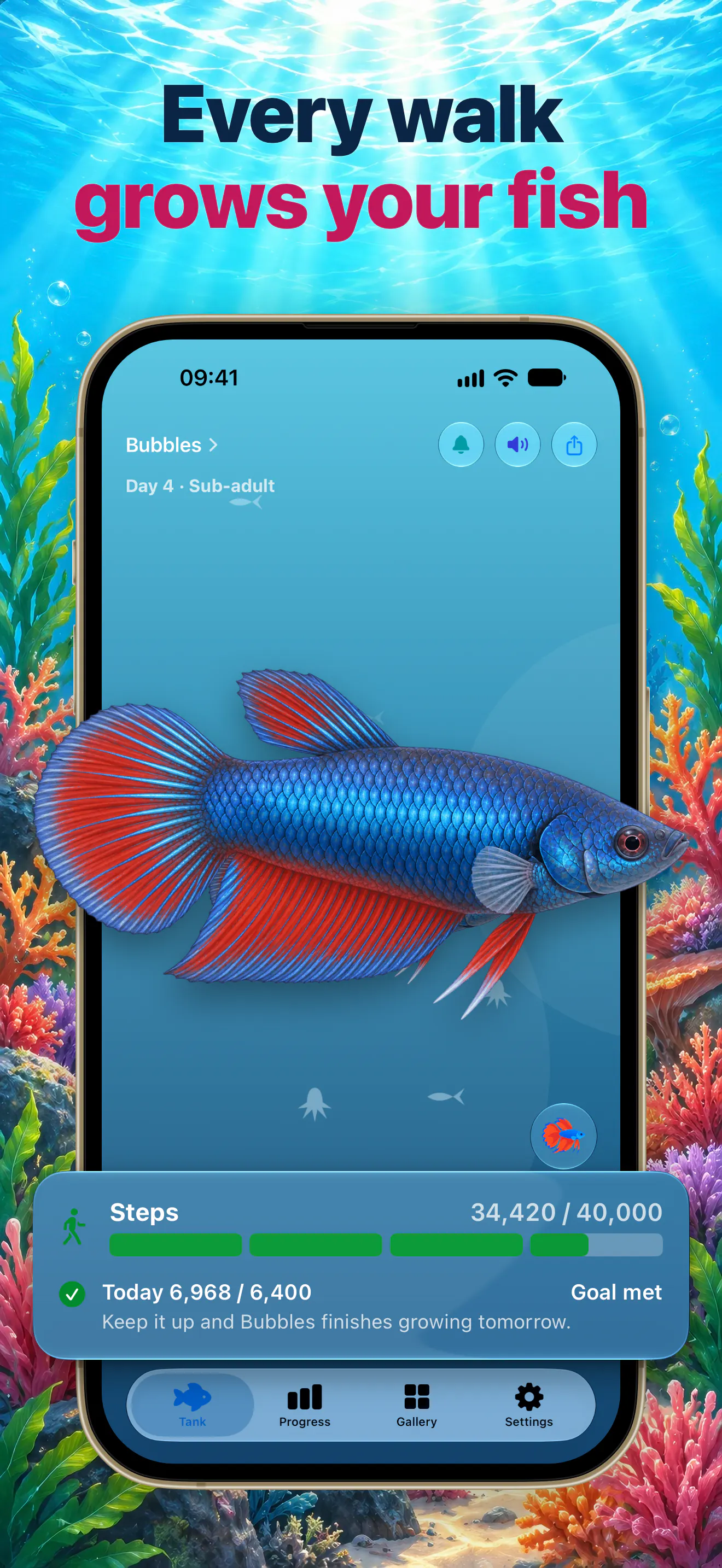 Pixfin: Fish Pet Step Tracker gallery image