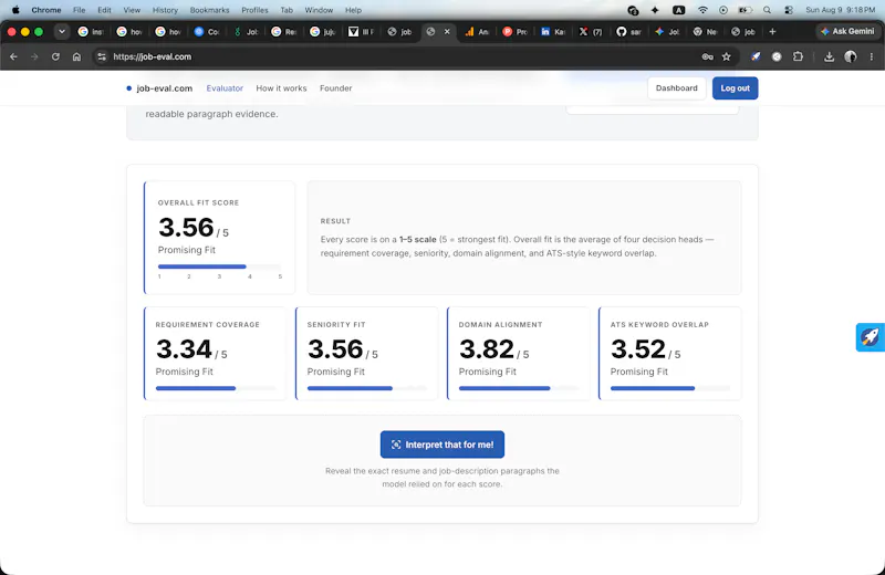 job-eval screenshot 2