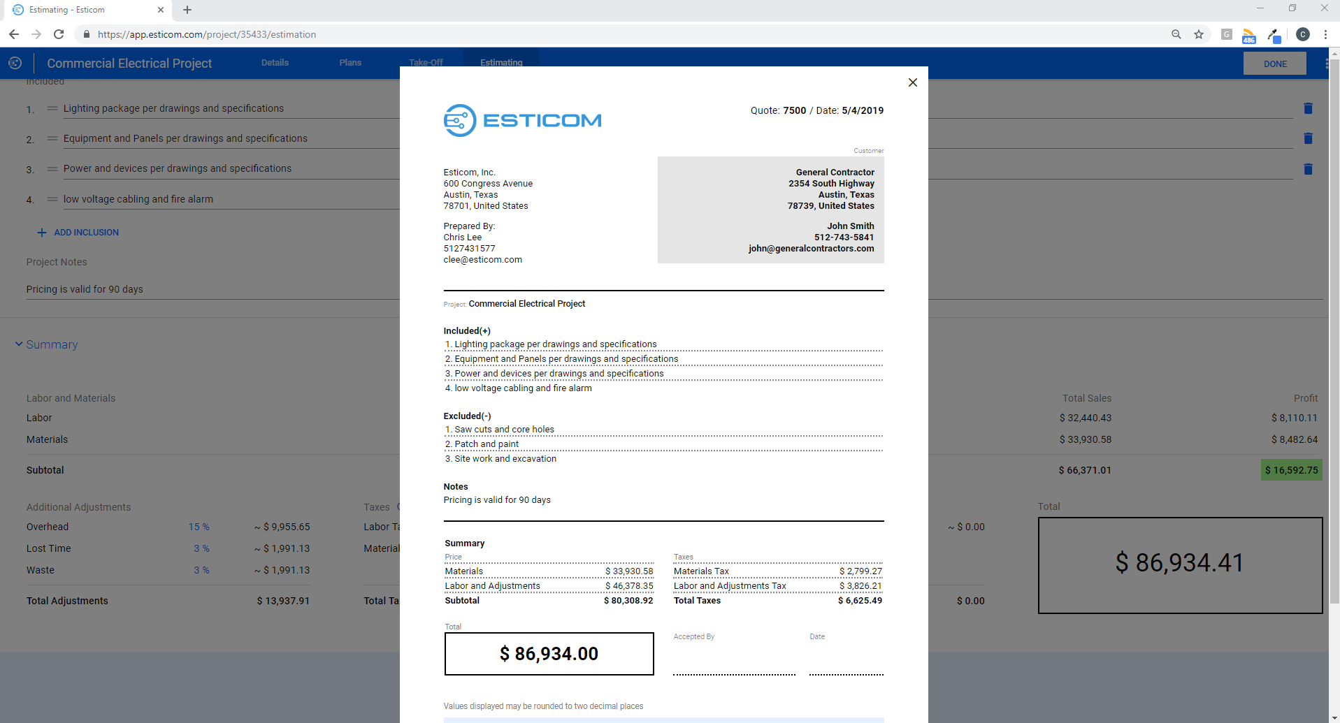 Esticom Electrical Estimating Software gallery image