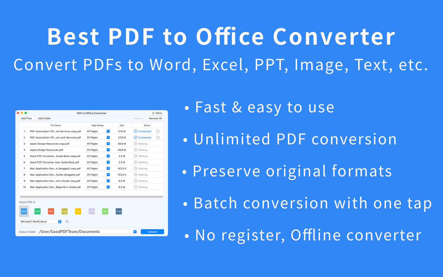 وسائط FAST PDF إلى Office Converter - أفضل pdf إلى Word ، Excel ، PPT ، JPG ، PNG ، Text ، HTML Converter 2
