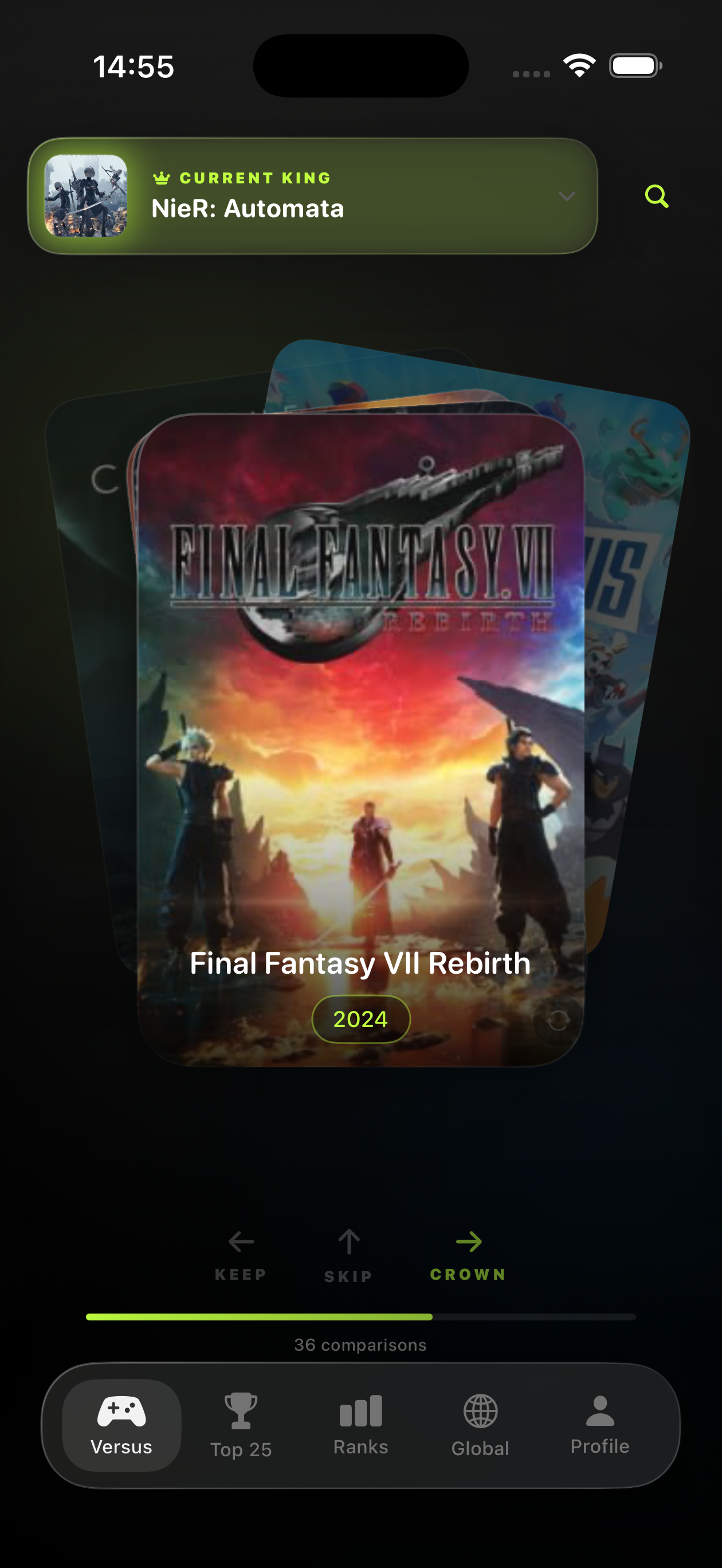 Versus: Game Rankings - Screenshot 4 showing product features and functionality