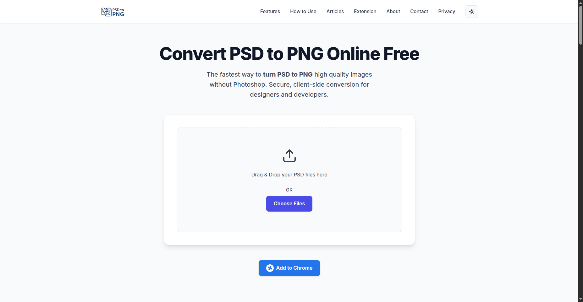 Convert PSD to PNG Online Free - Main product screenshot demonstrating key features and user interface