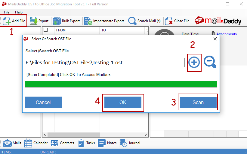 Media Mailsdaddy PST ke Migrasi Office 365 - Penyelesaian yang paling gemuk dan selamat untuk mengimport fail OST ke Office 365 3