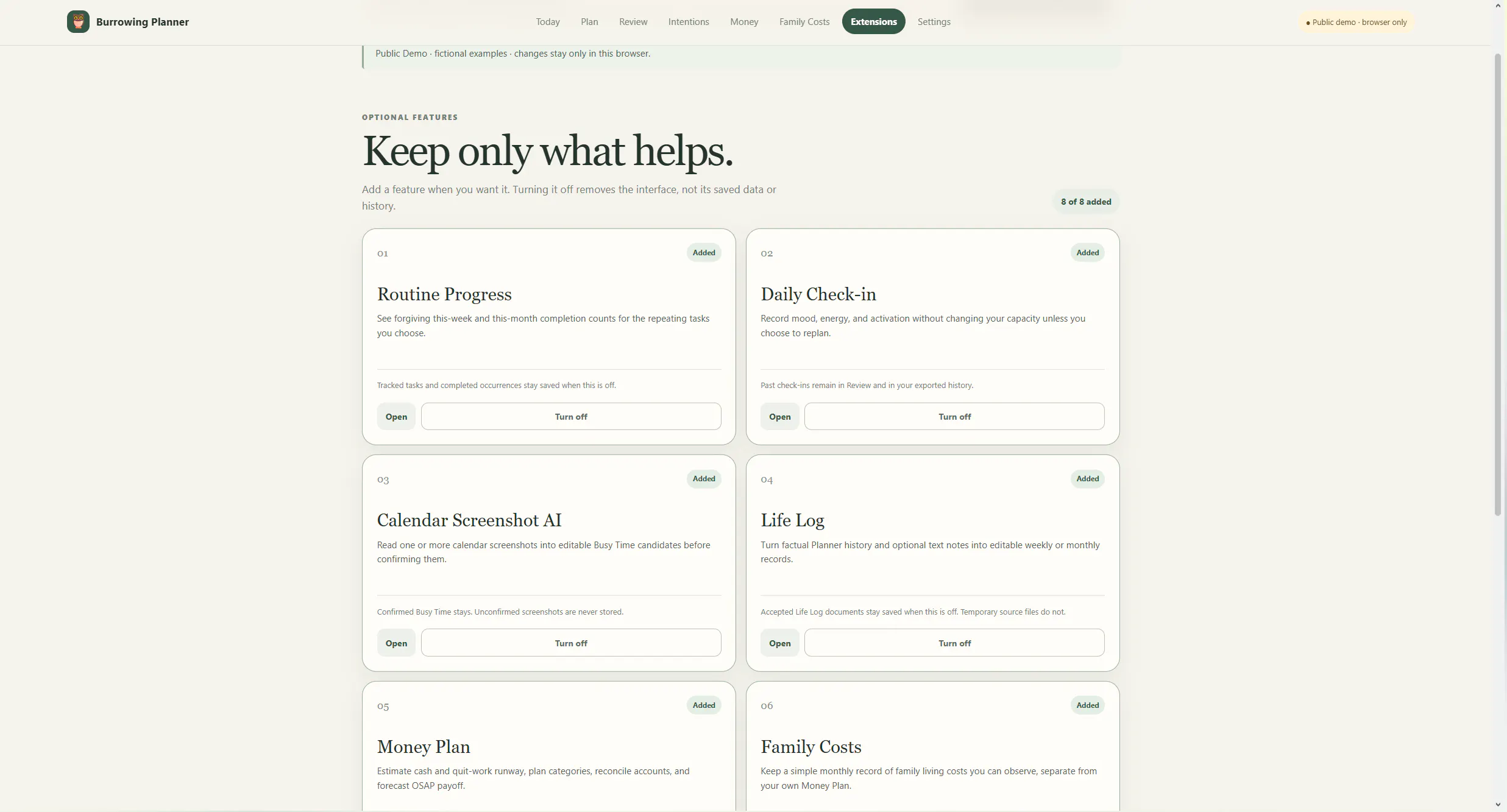 Burrowing Planner Demo gallery image