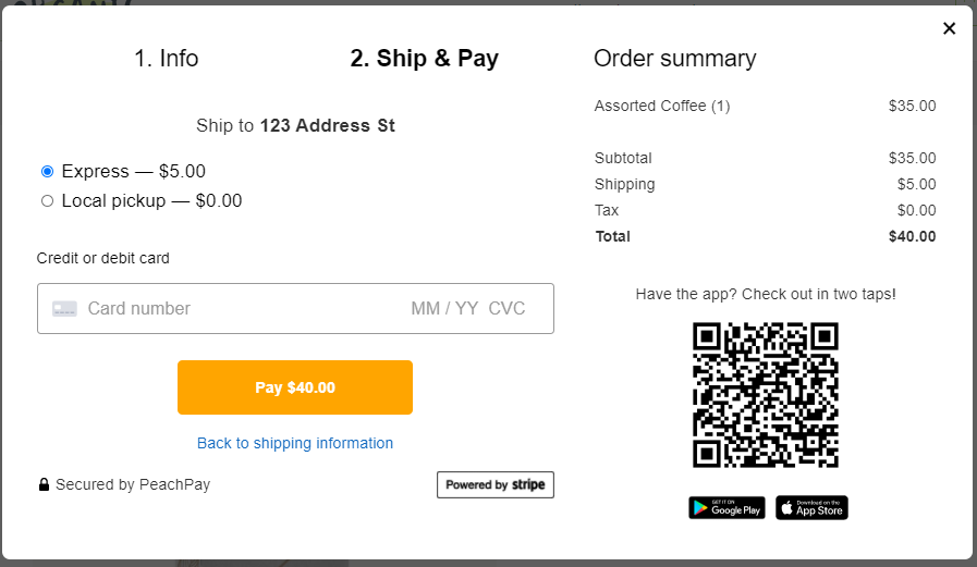 Peach | Ultra-Fast Checkout  gallery image