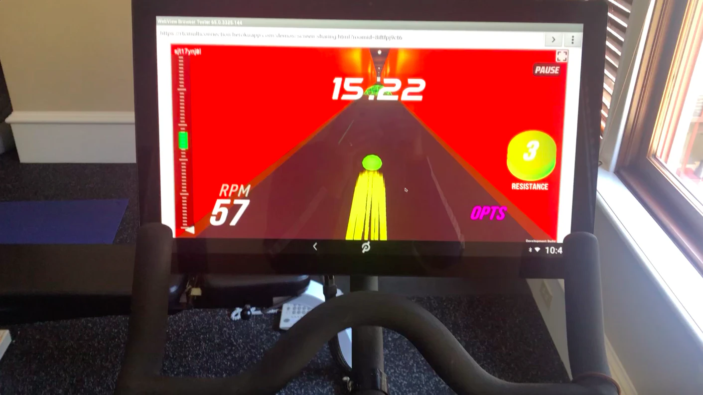 Cycling game on the Peloton bike