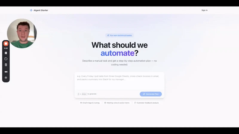 AI Agent Builder | AiGent screenshot 1 (video preview)