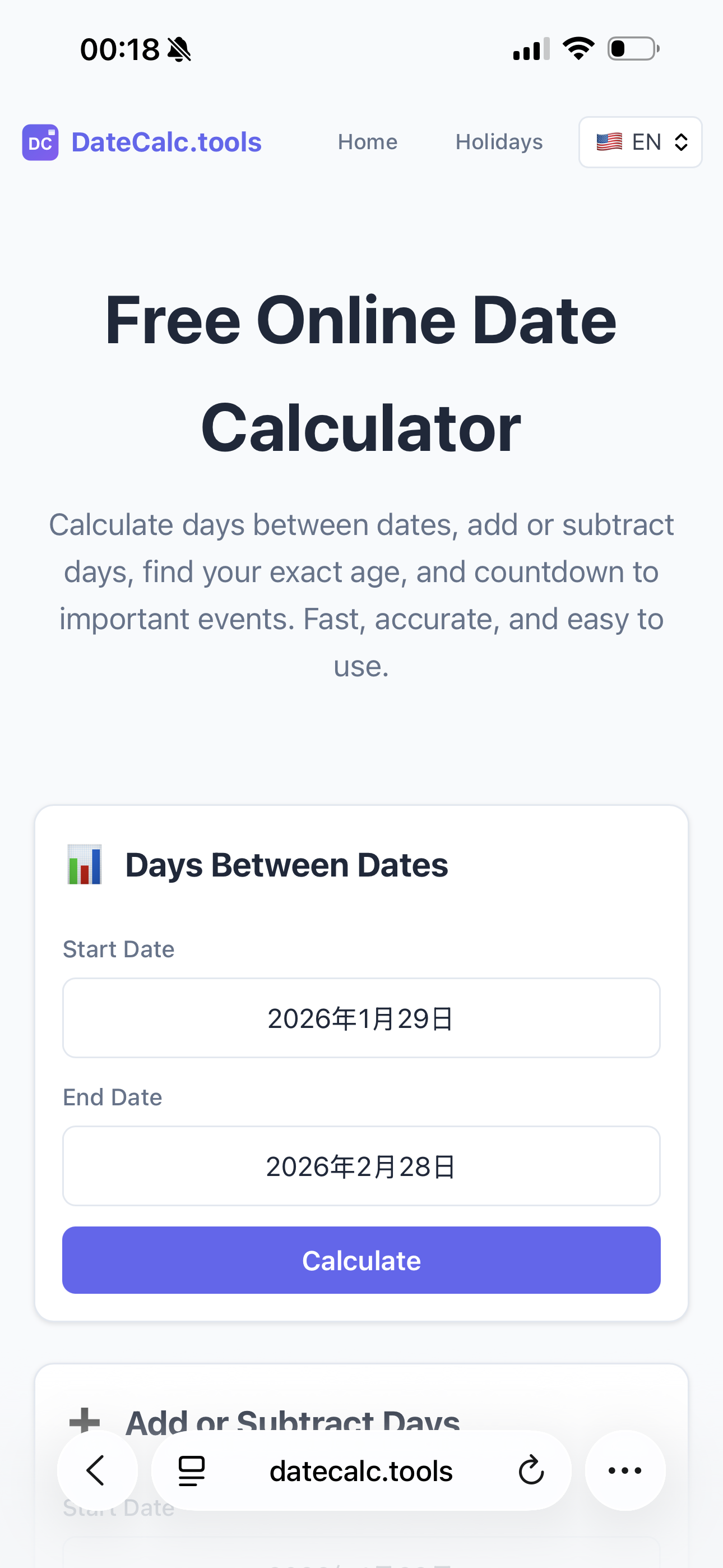 DateCalc.tools gallery image