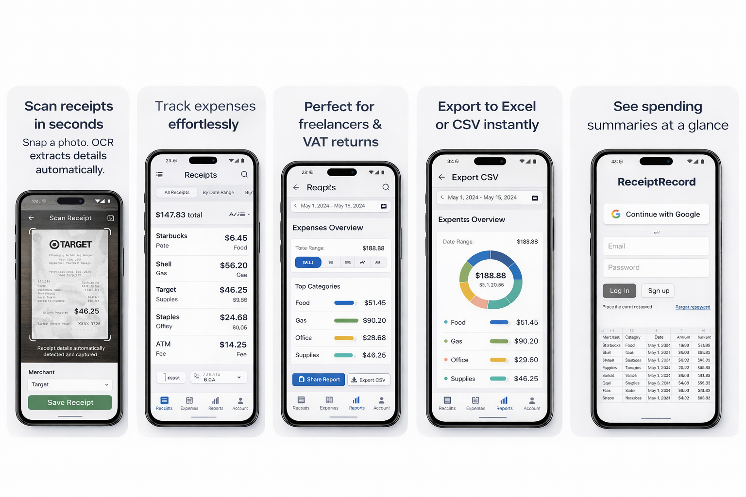 ReceiptRecord - Main product screenshot demonstrating key features and user interface