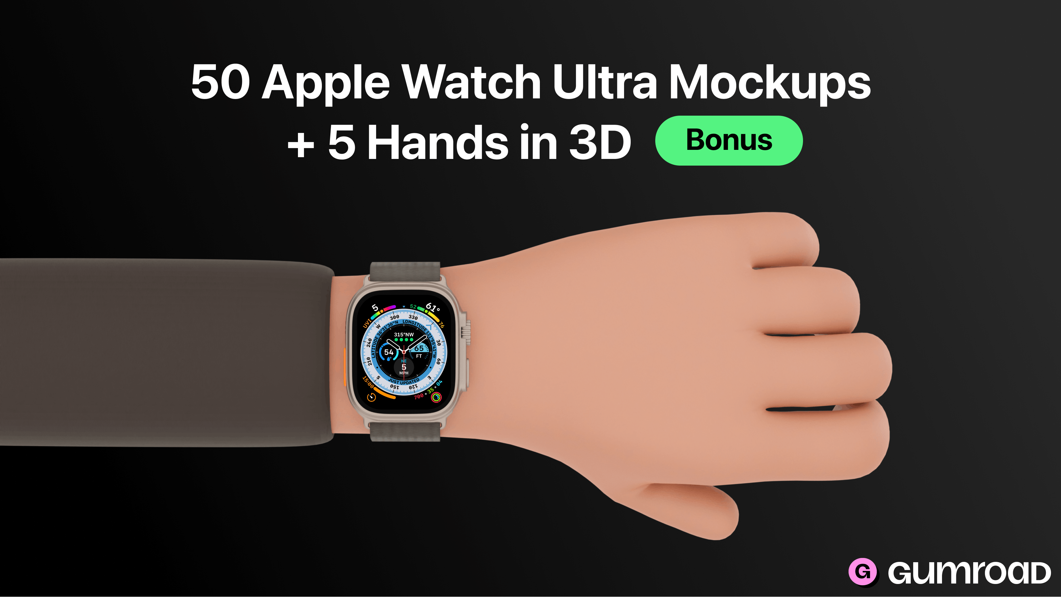 3D Apple Watch Ultra Mockups media 1