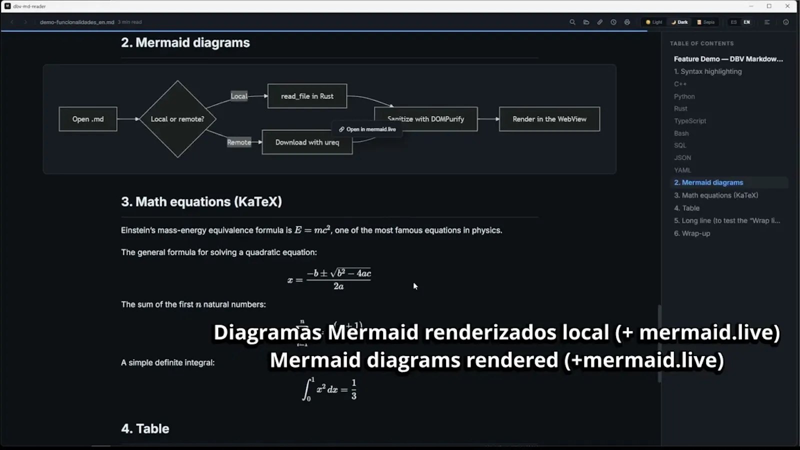 DBV Markdown Reader screenshot 1 (video preview)