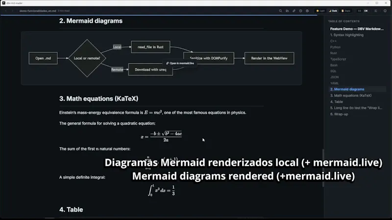 DBV Markdown Reader screenshot 1 (video preview)