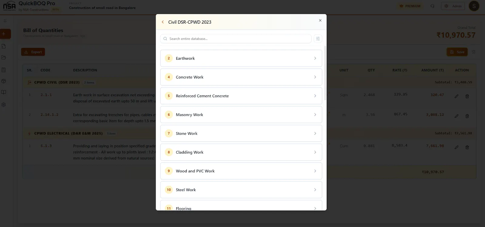 QuickBOQ Pro screenshot 9