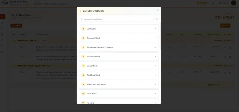QuickBOQ Pro screenshot 9