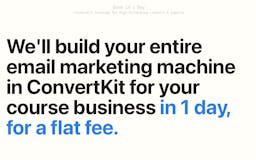 Done in 1-Day ConvertKit Funnels media 1