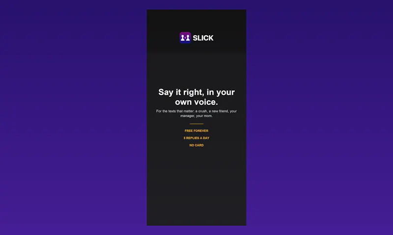 SLICK AI Texting screenshot 1