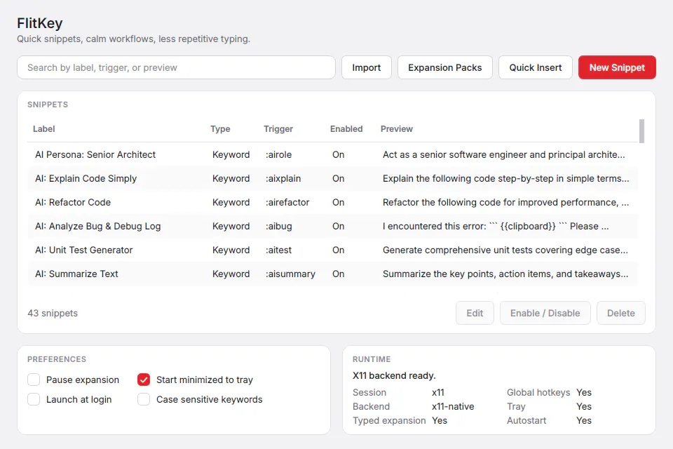 FlitKey Text Expander gallery image