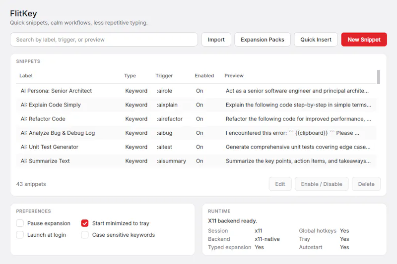 FlitKey Text Expander screenshot 5