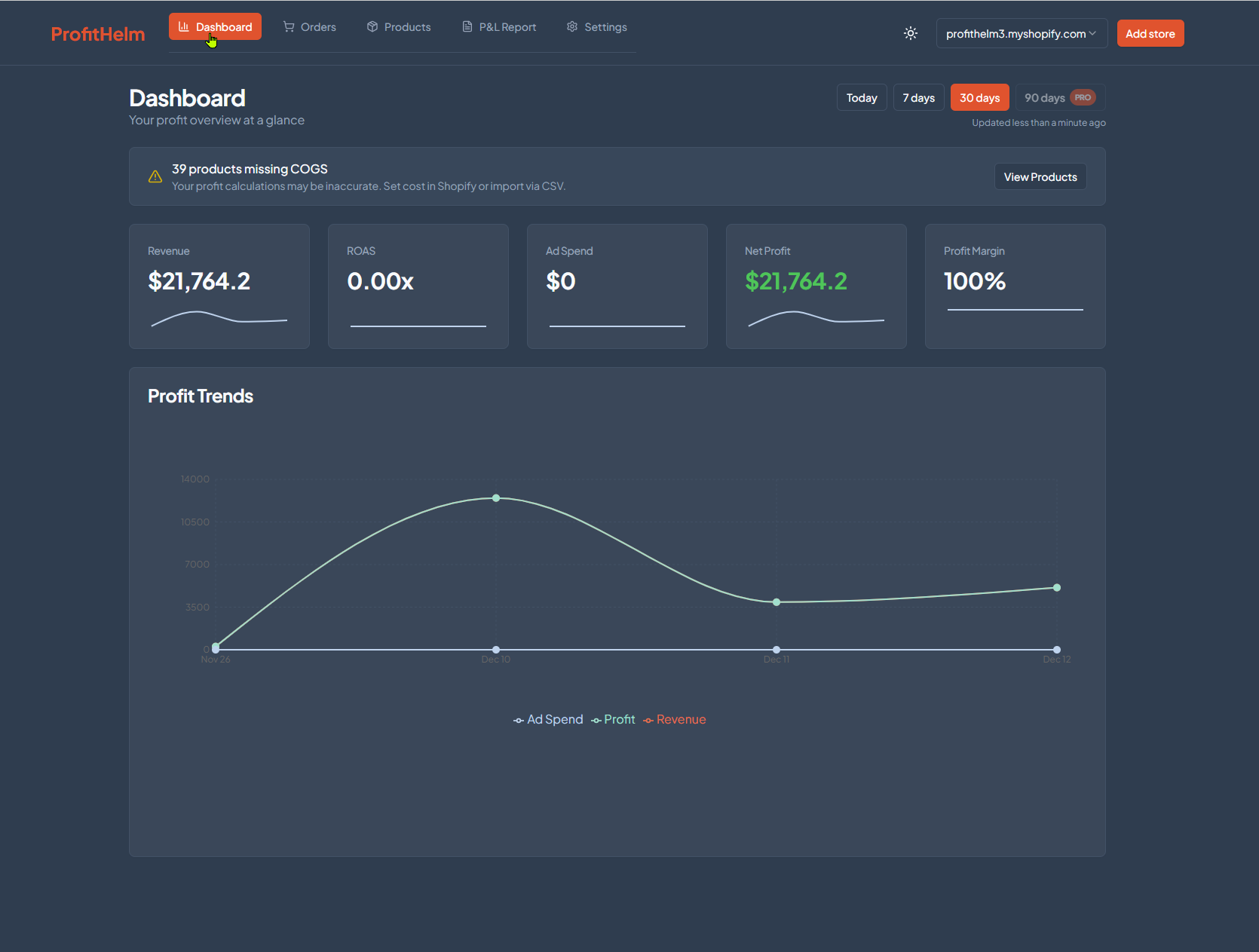 ProfitHelm - Screenshot 2 showing product features and functionality