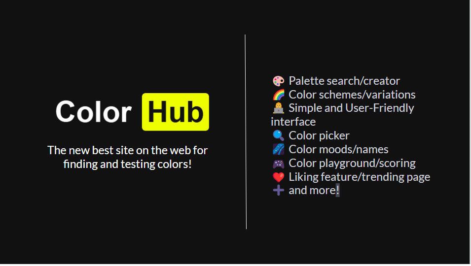 startuptile ColorHub-The new best site on the web for finding and testing colors