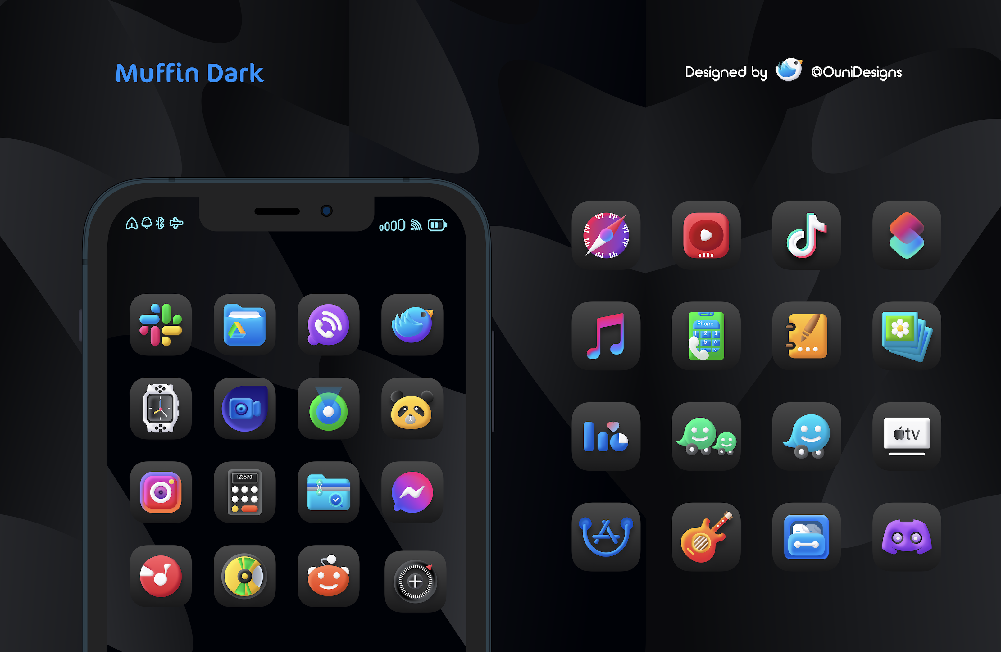 Muffin Dark icon Set for iOS 15 gallery image