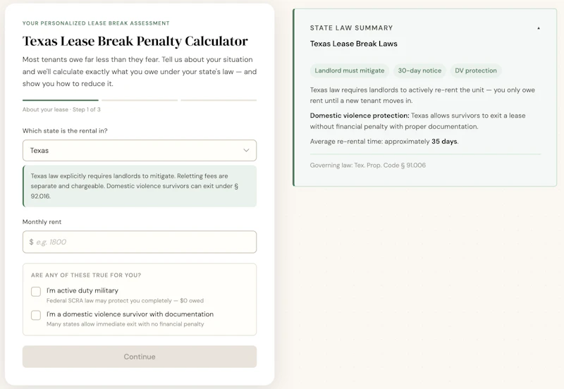 Lease Break Penalty Calculator screenshot 3