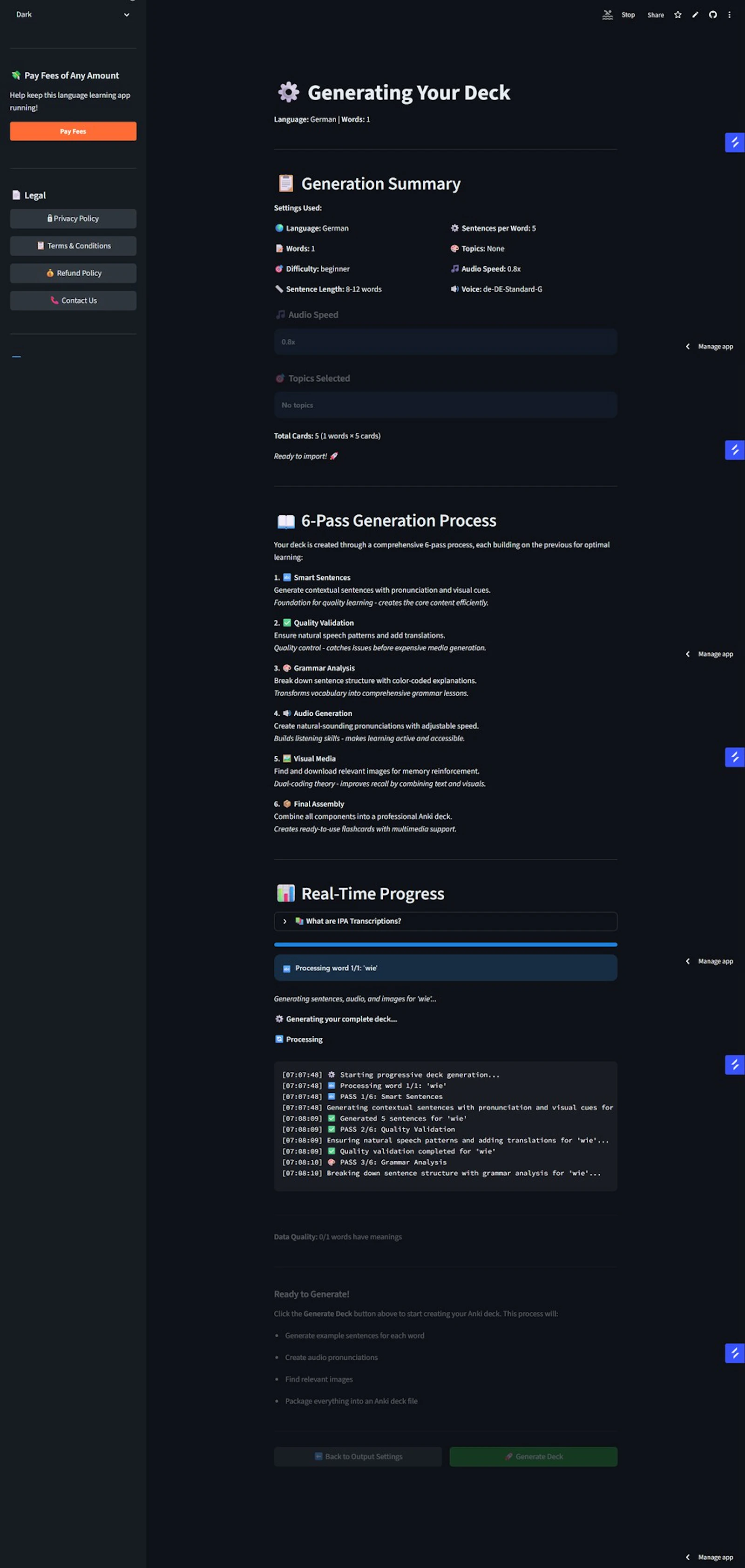 Language Anki Deck Generator screenshot 8