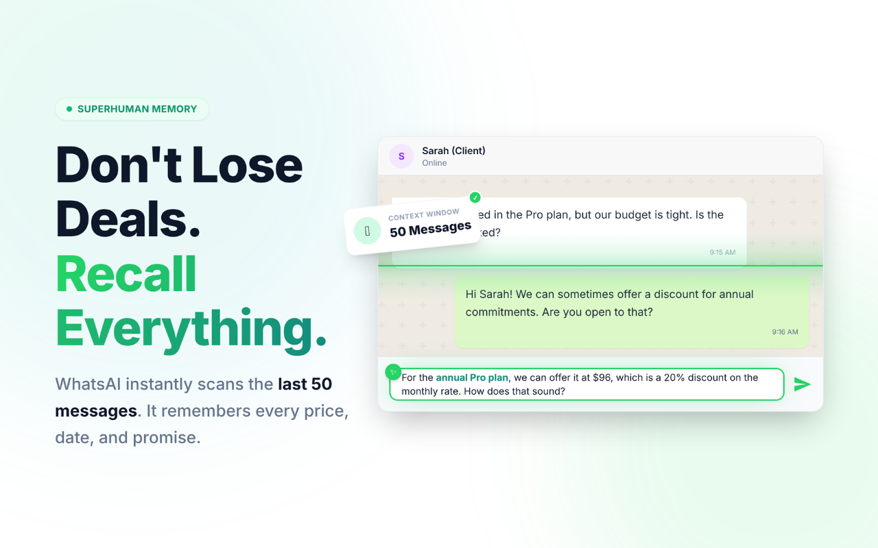 WhatsAi - WhatsApp AI writting assistant gallery image