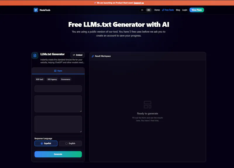 LLMs.txt Generator screenshot 1
