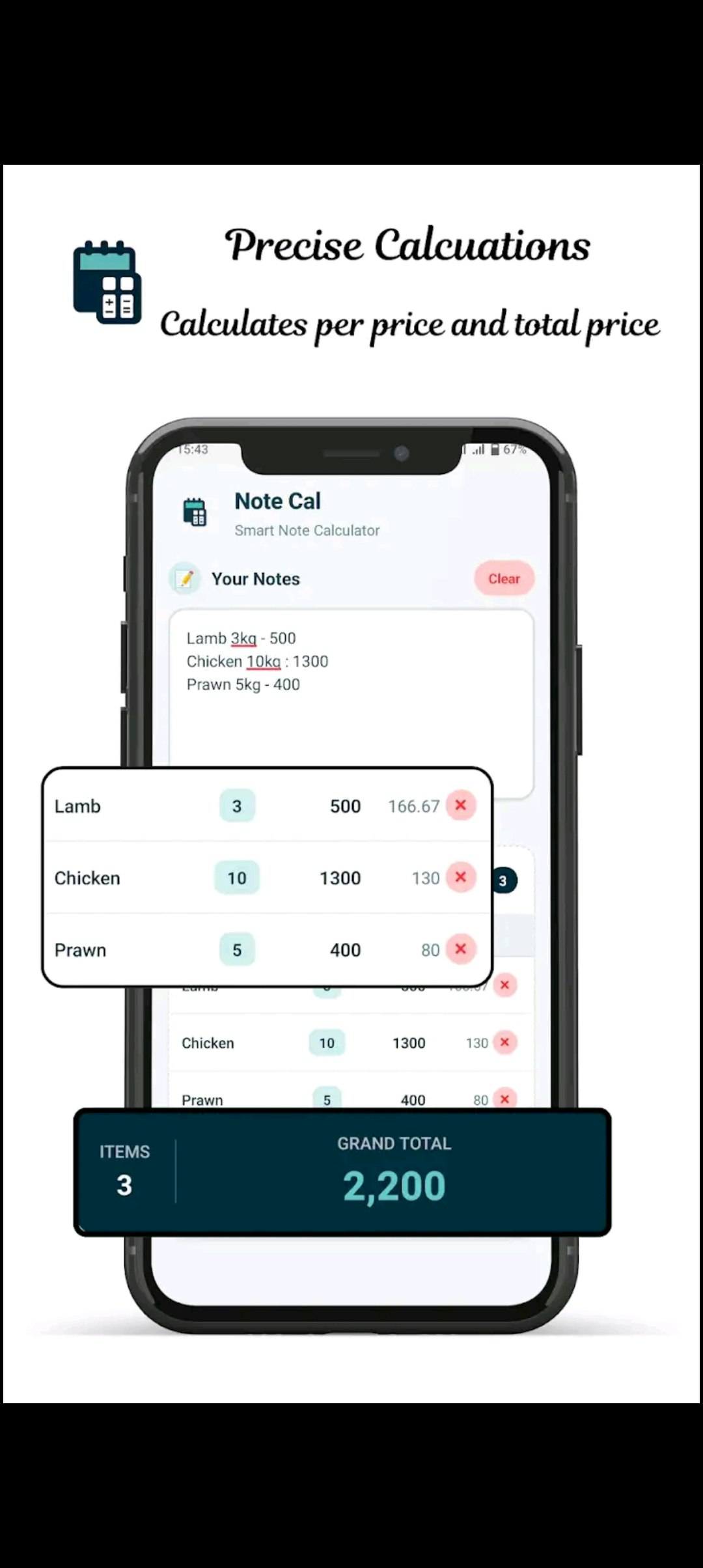Note Cal   - Main product screenshot demonstrating key features and user interface