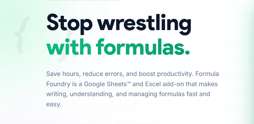 Formula Foundry - Main product screenshot demonstrating key features and user interface
