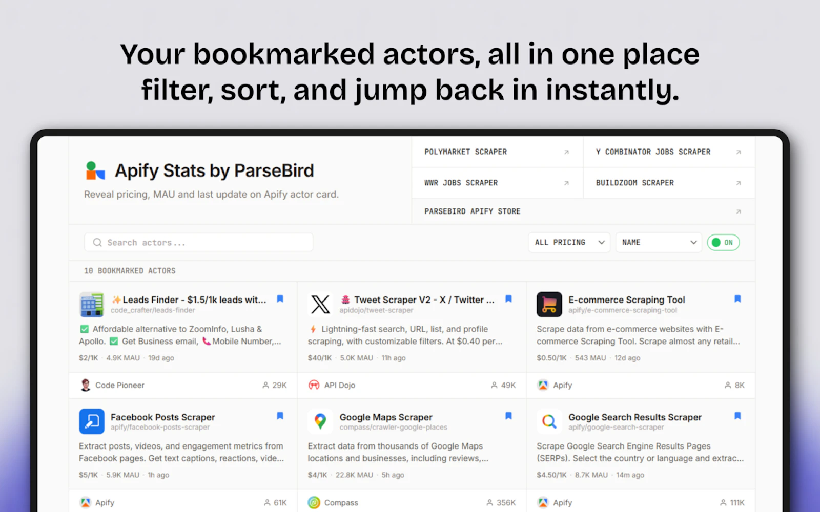 Apify Stats by ParseBird screenshot 3
